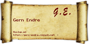 Gern Endre névjegykártya